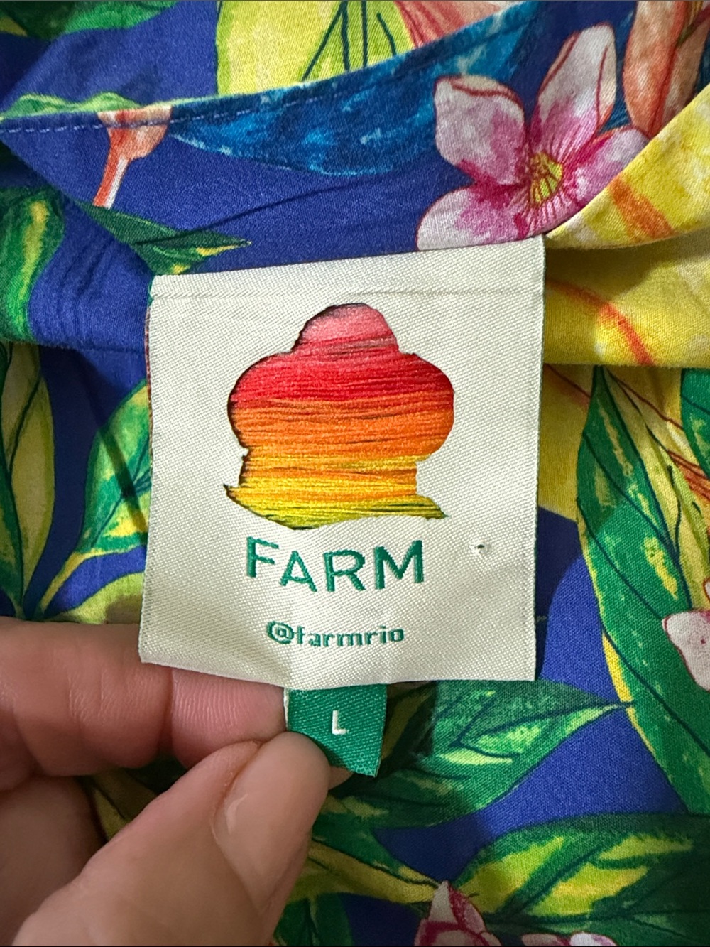 FARM Rio Caipirinha Mini Dress Tropical Fruit Flutter Sleeve Size Large - Picture 9 of 13